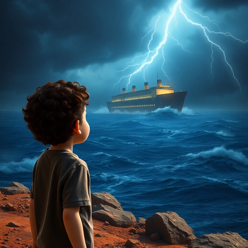 İbrahim , toddler boy with brown curly hair, medium skin color, wearing Casual clothing, Listens intently to his grandmother tell the story of Noah's Ark., Warm and cozy living room with a fireplace and family photos., Soft, warm light from the fireplace and a nearby lamp. and Curious, engaged, and safe., Pixar-like character design, octane render, highly detailed., Close-up shot focusing on İbrahim's face and his grandmother's gentle expression., 